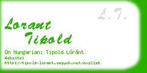 lorant tipold business card
